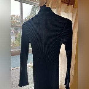 DKNY Wool Turtleneck Dress Black Size Medium